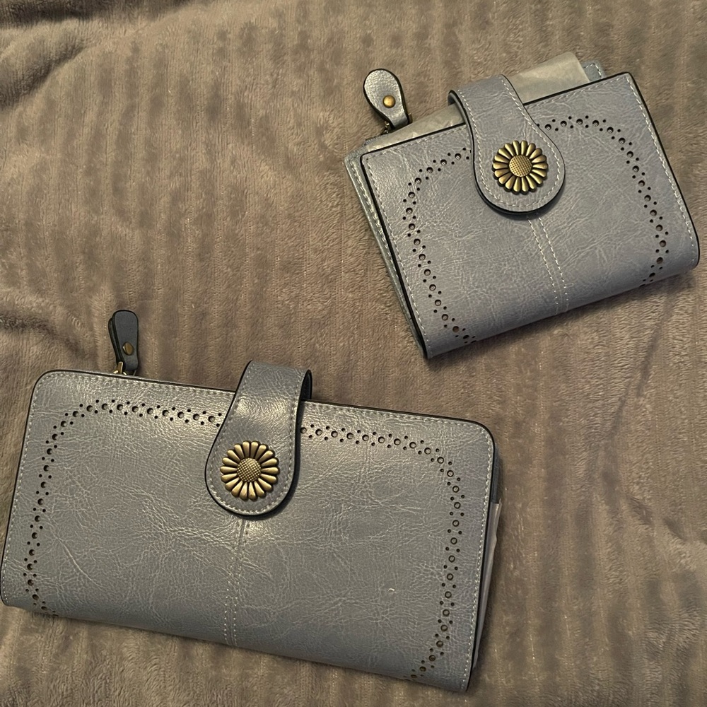 NWOT Baby blue 2 wallet set